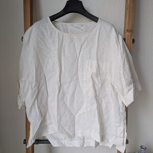 Zara Women's Cream Linen Top- Size S